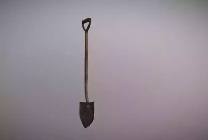 Low Poly Shovel Dirty Low-poly 3D model