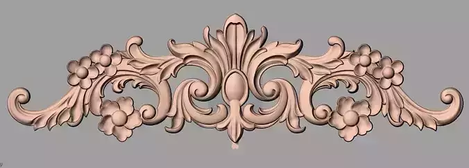 Door decorative flower 3D STL model used for CNC router E006