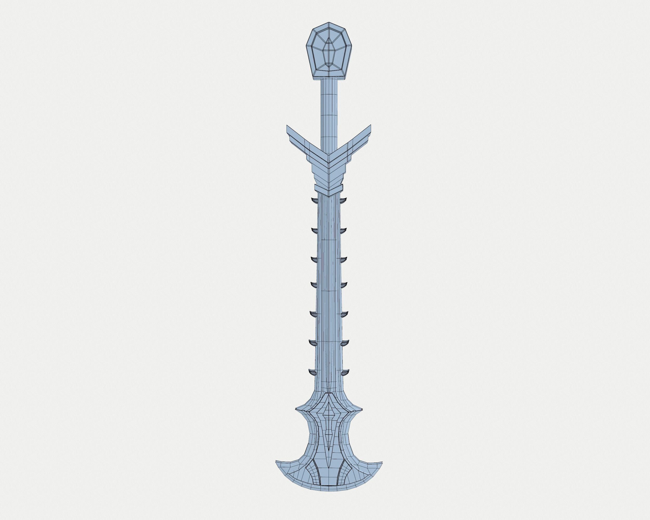 Megatrone Sword Low-poly 3D model_8