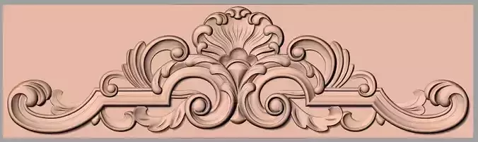 Door decorative flower 3D STL model used for CNC router E007