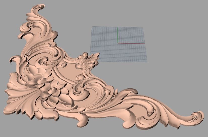 Door decorative flower 3D STL model used for CNC router E008 3D model_1
