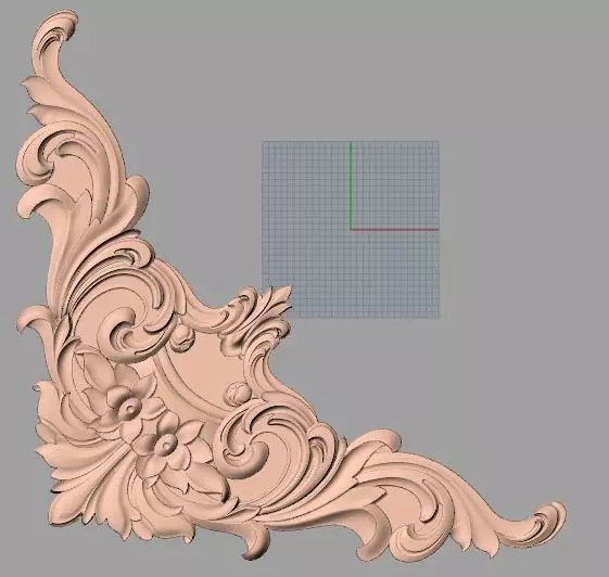 Door decorative flower 3D STL model used for CNC router E008 3D model_0