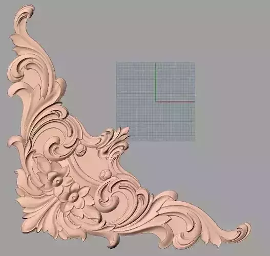 Door decorative flower 3D STL model used for CNC router E008