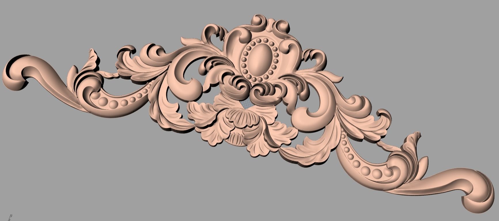 Door decorative flower 3D STL model used for CNC router E009 3D model_1