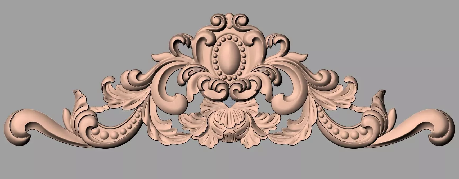 Door decorative flower 3D STL model used for CNC router E009 3D model_0