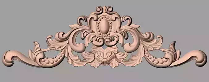 Door decorative flower 3D STL model used for CNC router E009