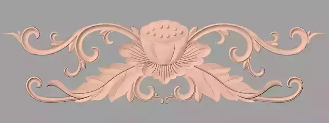 Door decorative flower 3D STL model used for CNC router E011