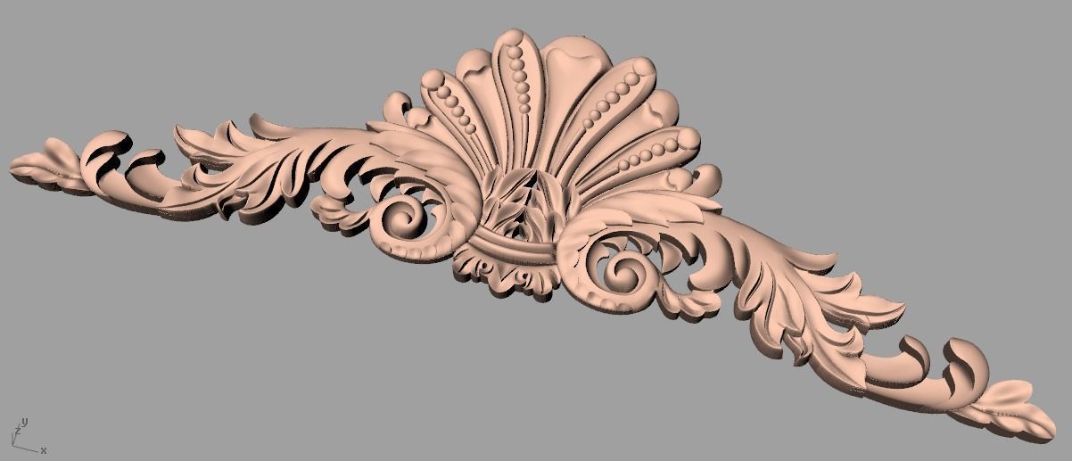 Door decorative flower 3D STL model used for CNC router E012 3D model_1