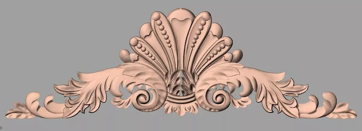 Door decorative flower 3D STL model used for CNC router E012 3D model_0