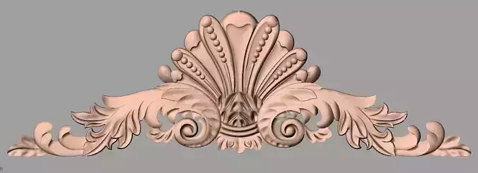Door decorative flower 3D STL model used for CNC router E012
