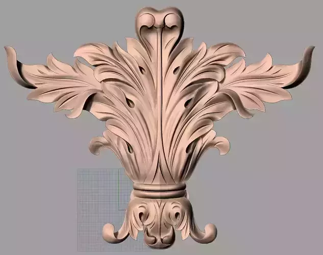 Door decorative flower 3D STL model used for CNC router E013