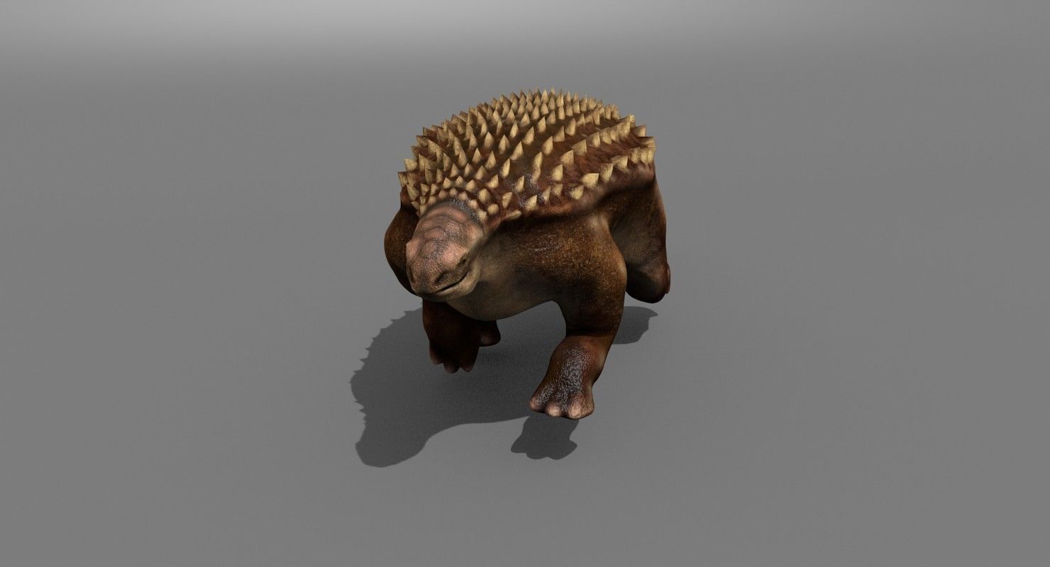 Nodosaur Jurassic Dinosaur Low-poly 3D model_8