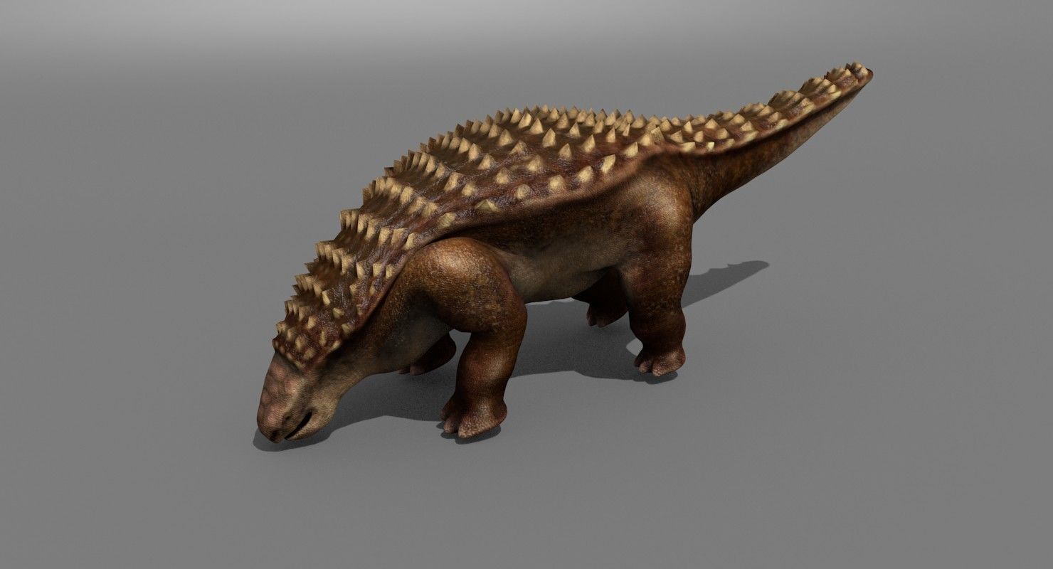 Nodosaur Jurassic Dinosaur Low-poly 3D model_4