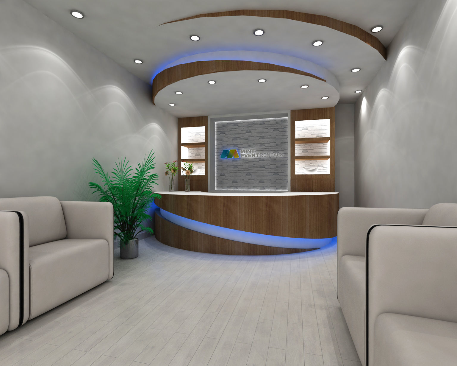 Reception counter design 3D model_1