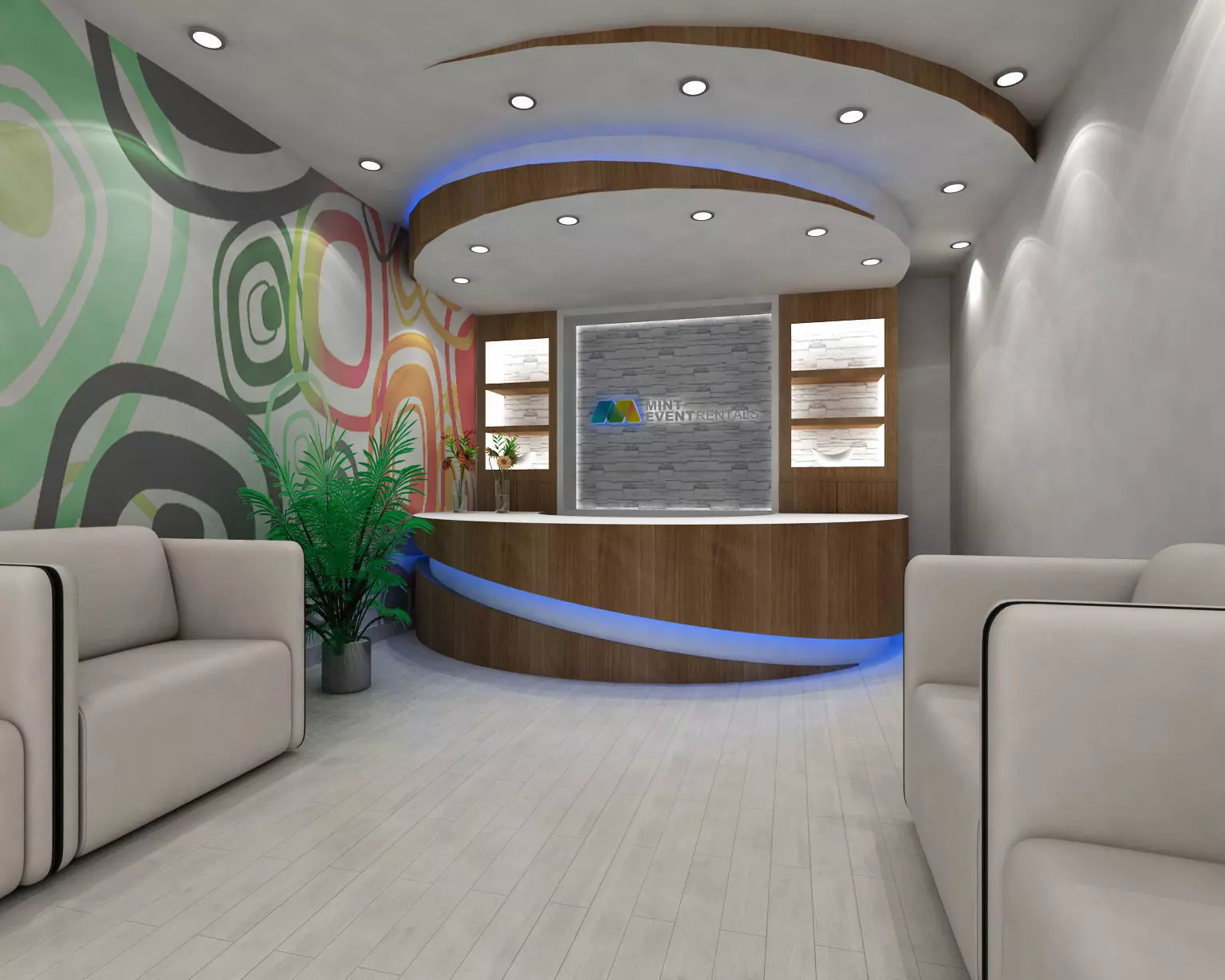 Reception counter design 3D model_0