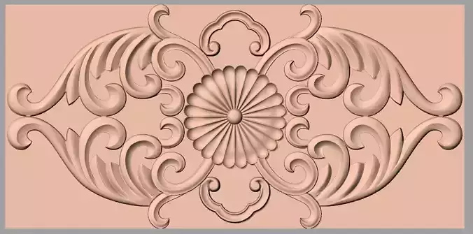 Door decorative flower 3D STL model used for CNC router E015