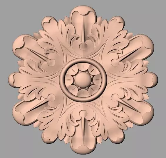 Round flower 3D STL model used for CNC router E017 3D model