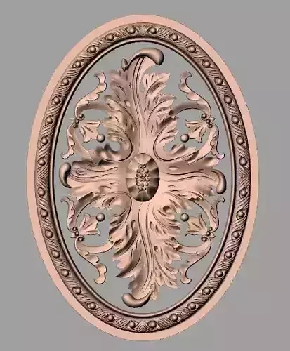 Decorative flower 3D STL model used for CNC router E021