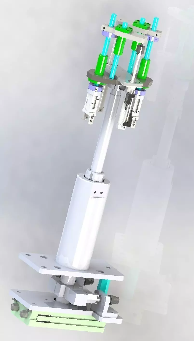 Long stroke cylinder application mechanism 3D model_0