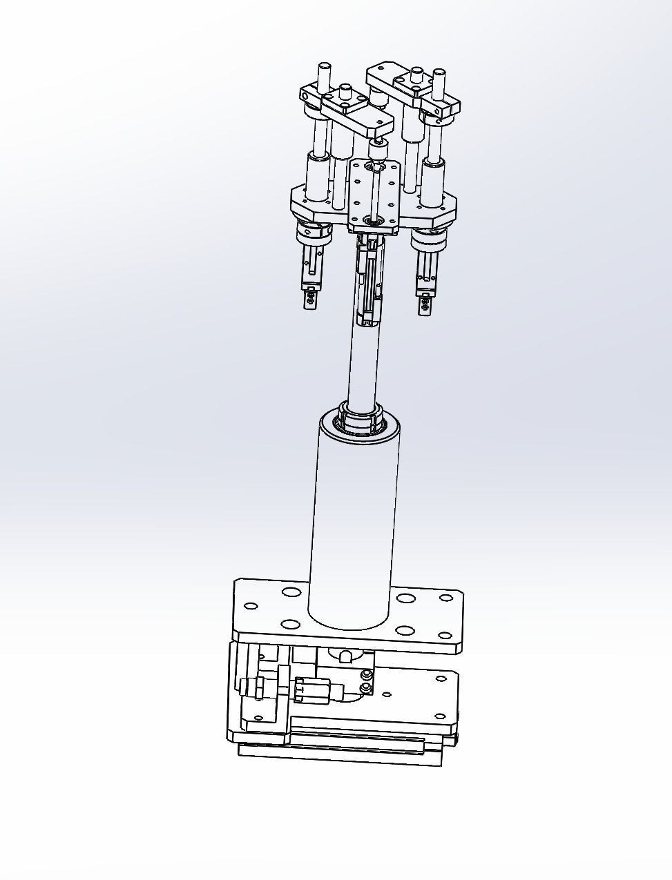 Long stroke cylinder application mechanism 3D model_2