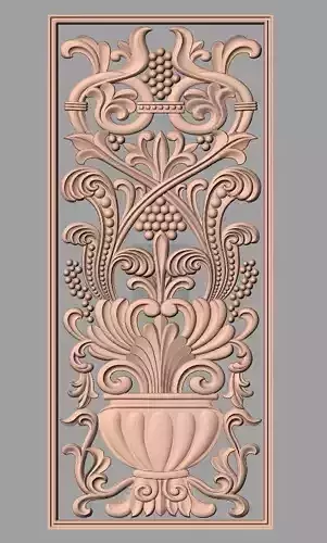 Decoration panel 3D relief  STL model used for CNC router E022