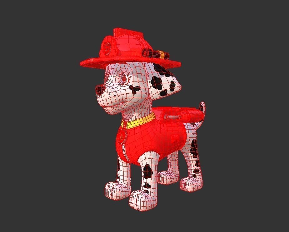 Marshall paw patrol dog Low-poly 3D model_9