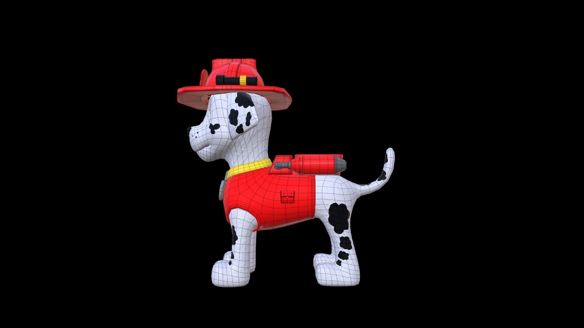 Marshall paw patrol dog Low-poly 3D model_8