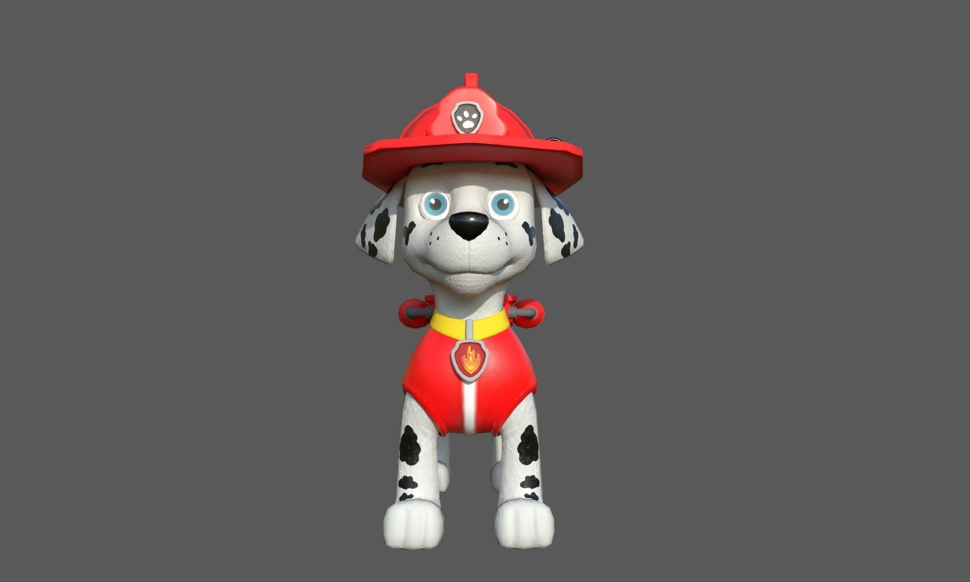 Marshall paw patrol dog Low-poly 3D model_1