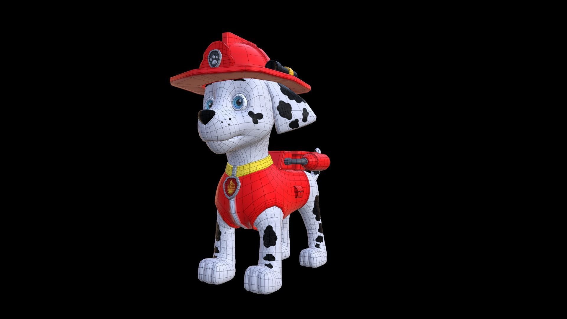 Marshall paw patrol dog Low-poly 3D model_7