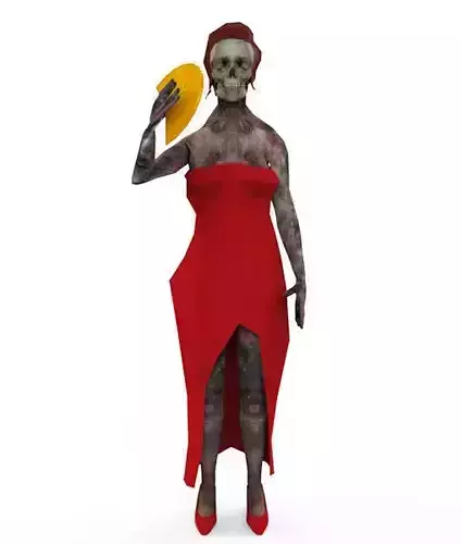 3D Deadstarlet zombie woman in dress