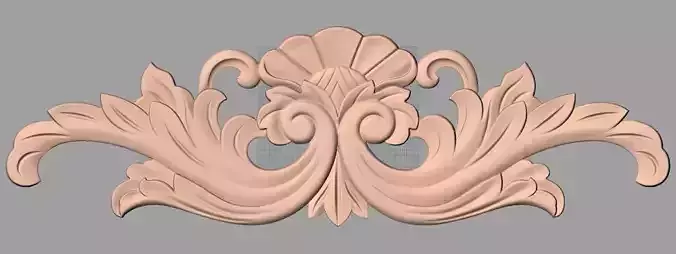 Door decorative flower 3D STL model used for CNC router E025