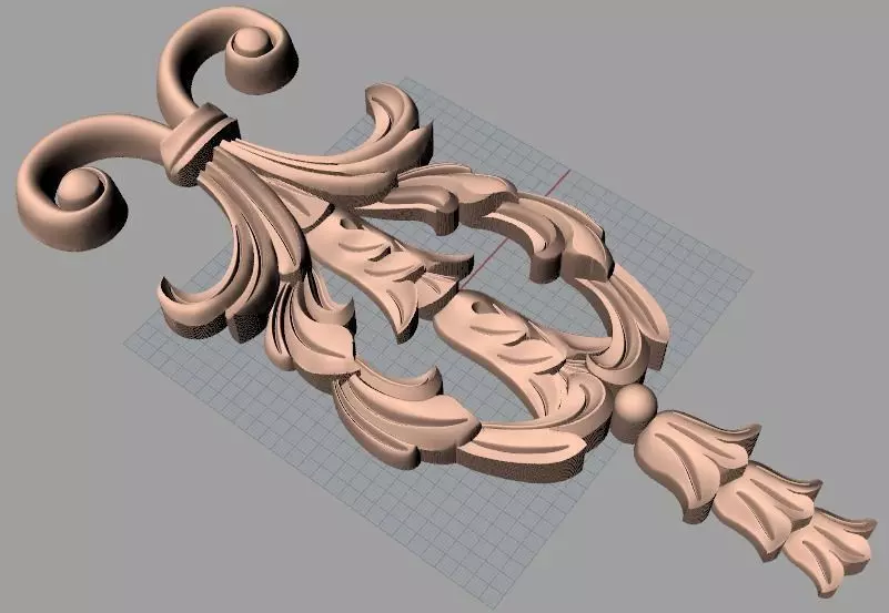 Furniture decorative flower 3D STL model used for CNC E028 3D model_0