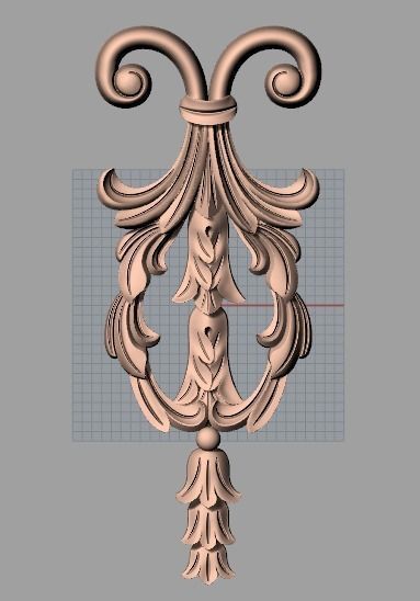 Furniture decorative flower 3D STL model used for CNC E028 3D model_1