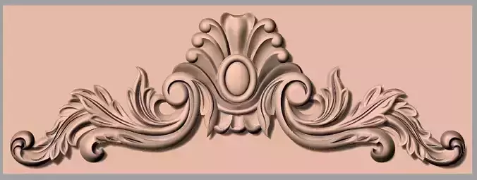 Door decorative flower 3D STL model used for CNC router E029