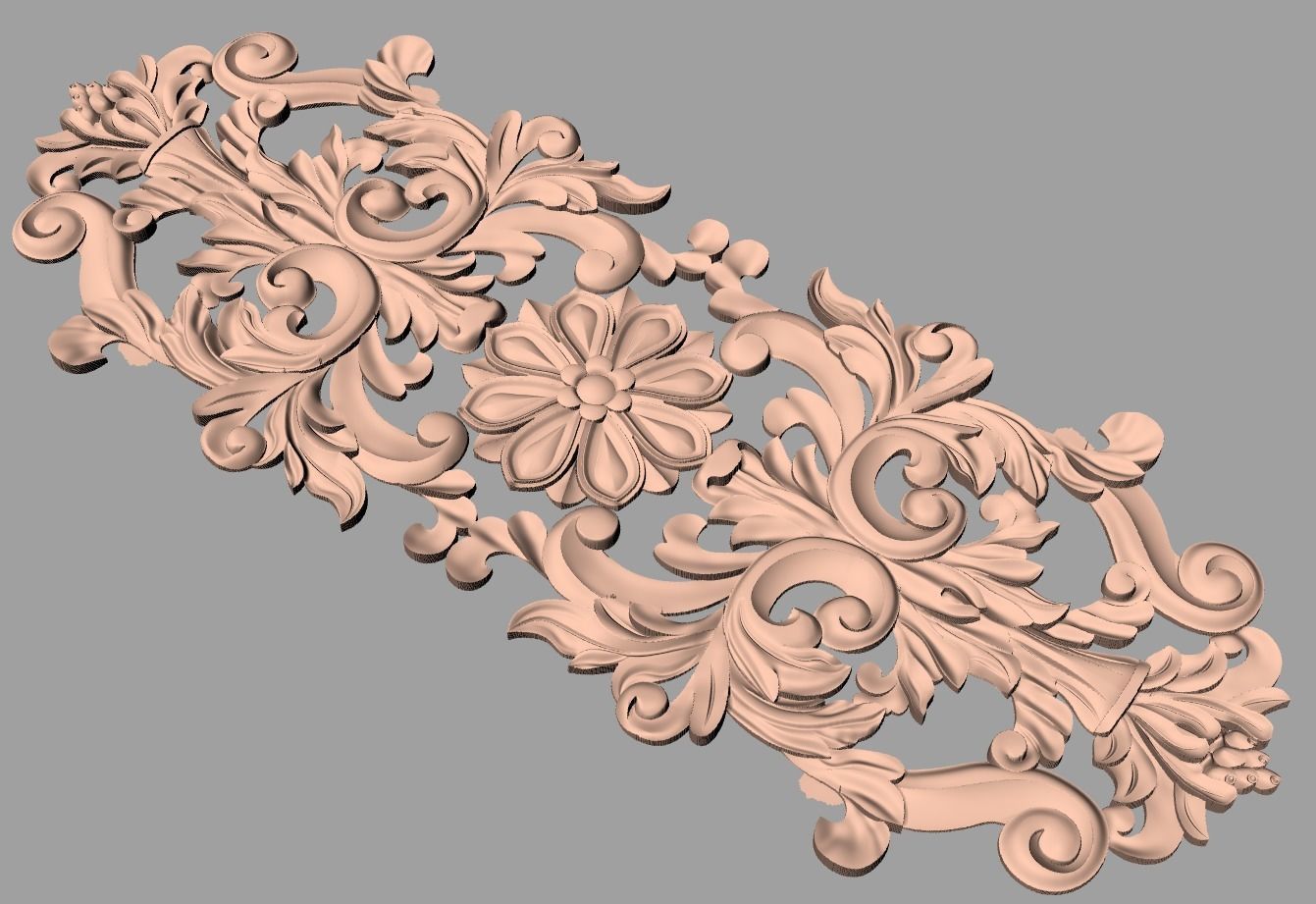 Decoration panel 3D relief STL model used for CNC router E032 3D model_1