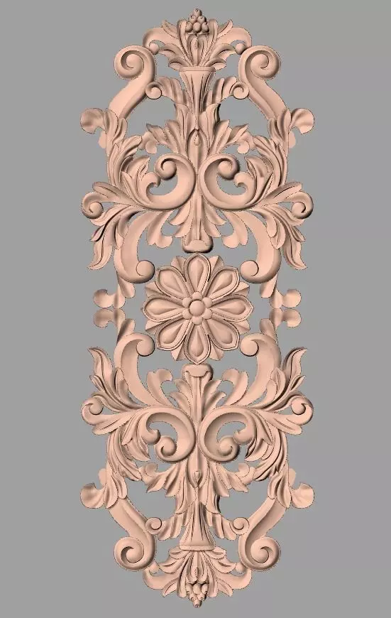 Decoration panel 3D relief STL model used for CNC router E032 3D model_0