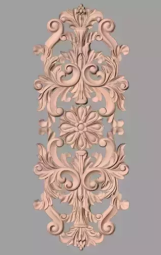 Decoration panel 3D relief STL model used for CNC router E032