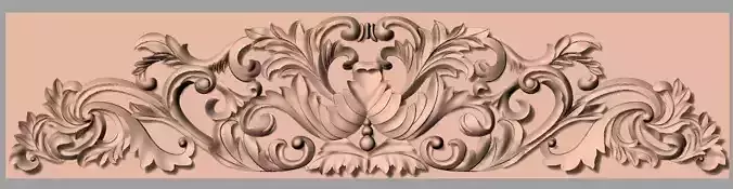 Door decorative flower 3D STL model used for CNC router E34