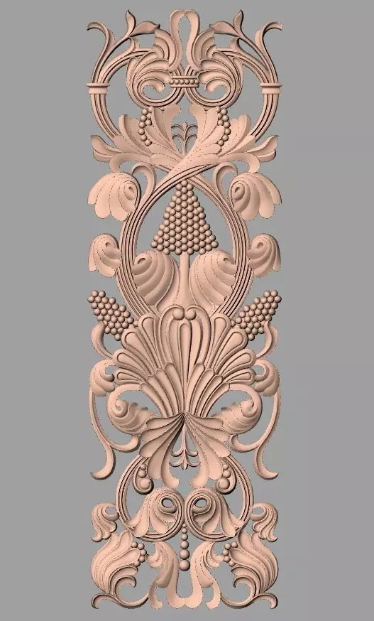 Decoration panel 3D relief STL model used for CNC router E035 3D model_0