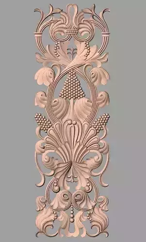 Decoration panel 3D relief STL model used for CNC router E035