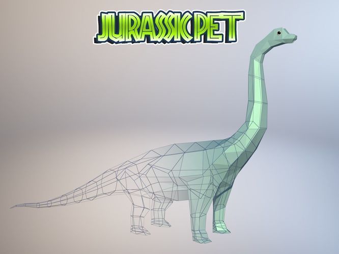 Brachiosaurus dinosaur Low-poly 3D model