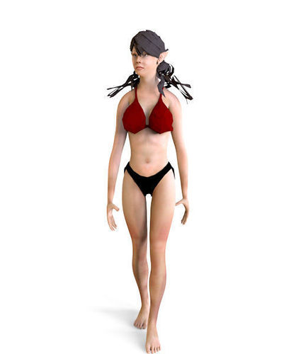 3D Elfa woman in bikini Low-poly 3D model