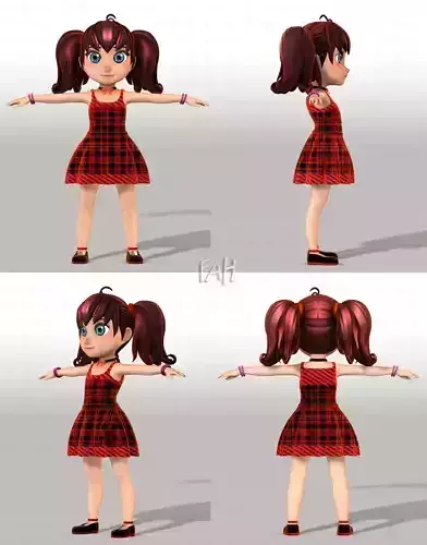Girl 3D model V05