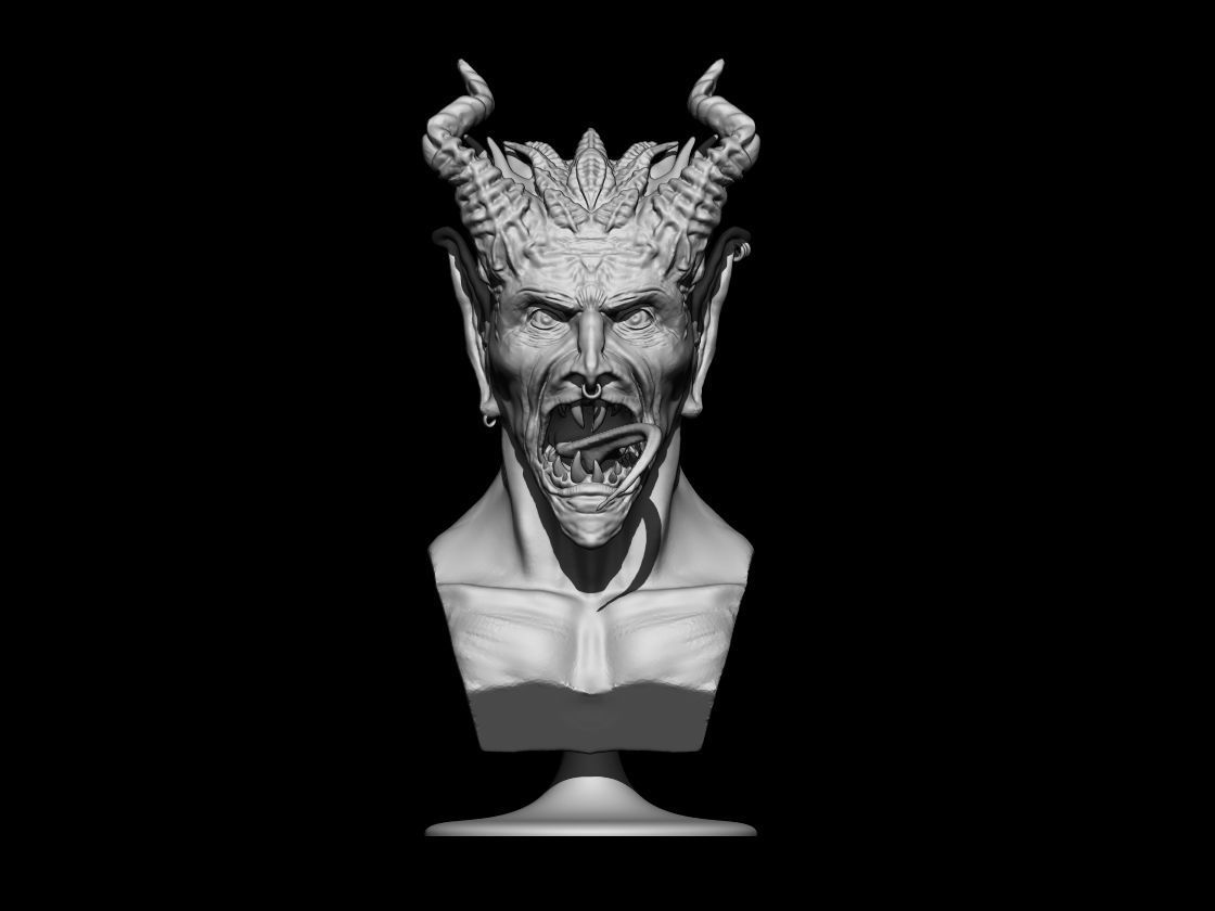 Demon Head 3D print model_1