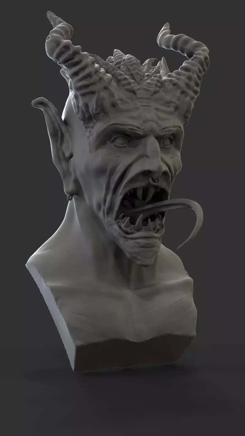 Demon Head 3D print model_0