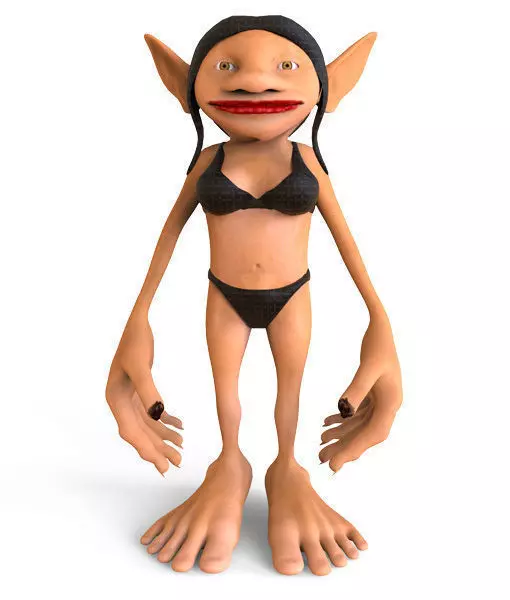 3D Farfadet elf in bikini Low-poly 3D model_0