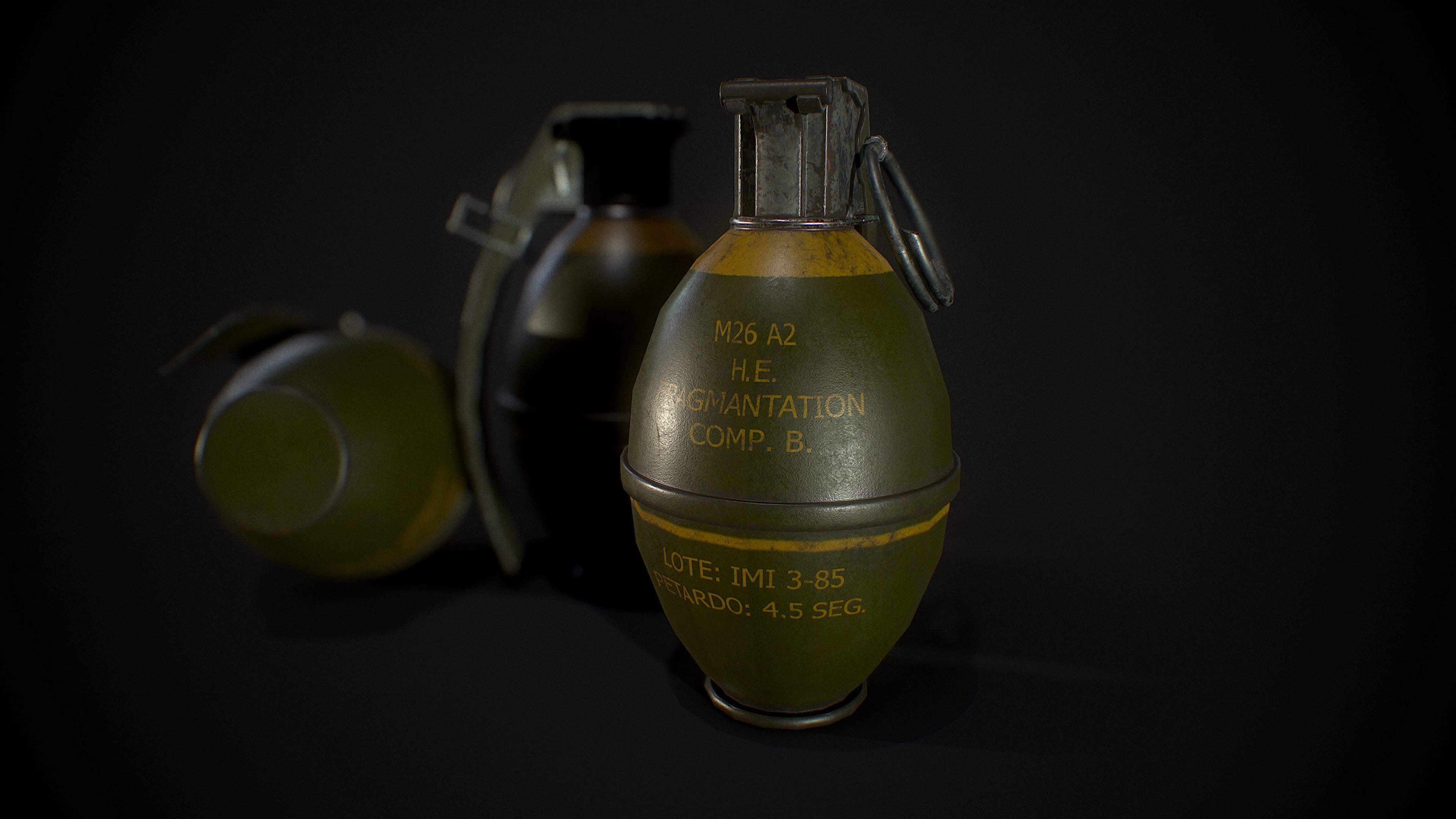 Grenade M26 A2 3D model_2