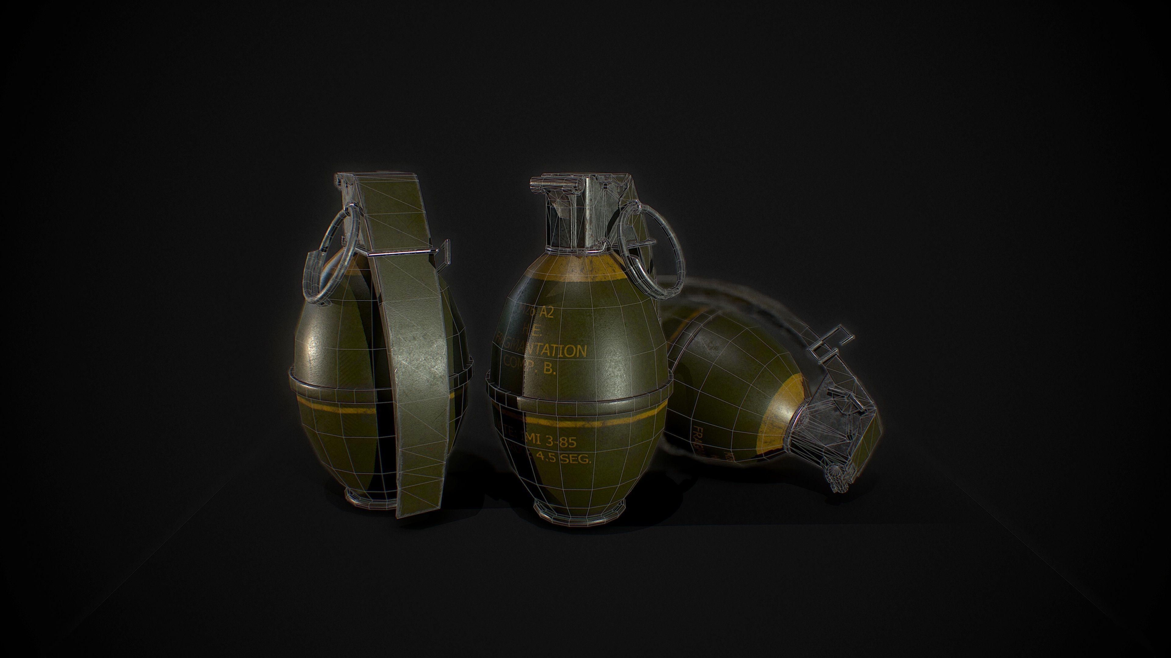 Grenade M26 A2 3D model_4