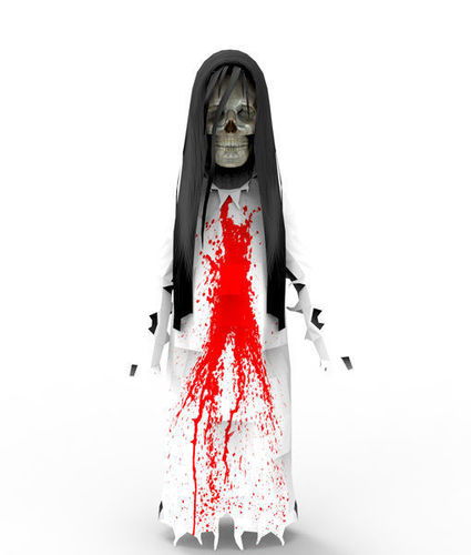 3D Ghost doll dressed as nun Low-poly 3D model
