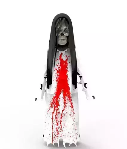 3D Ghost doll dressed as nun